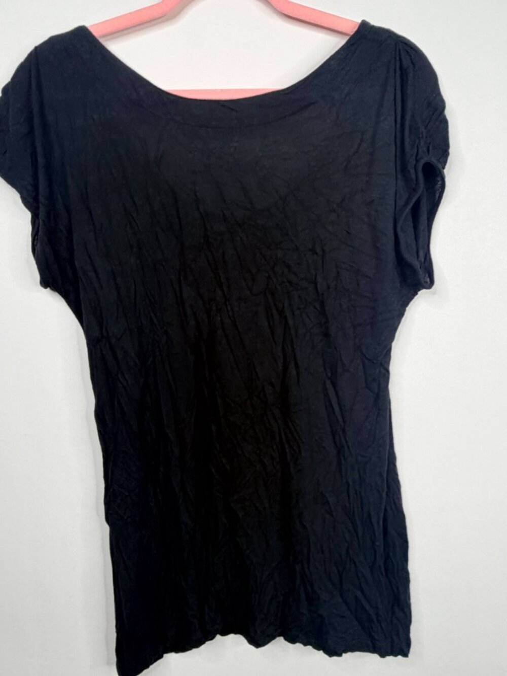 2/$30 Banana Republic Sequin Scoop Neck Top Cap Sleeve Black Large #A2581 - Picture 4 of 7